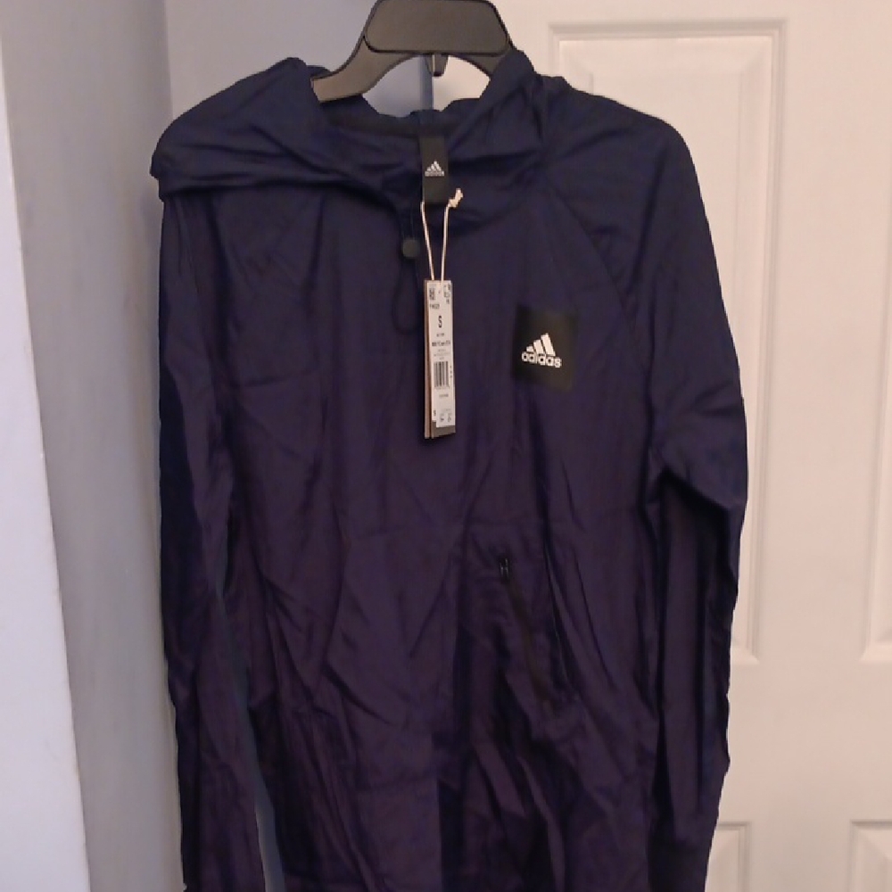 Adidas Dark Blue Hooded Jacket
